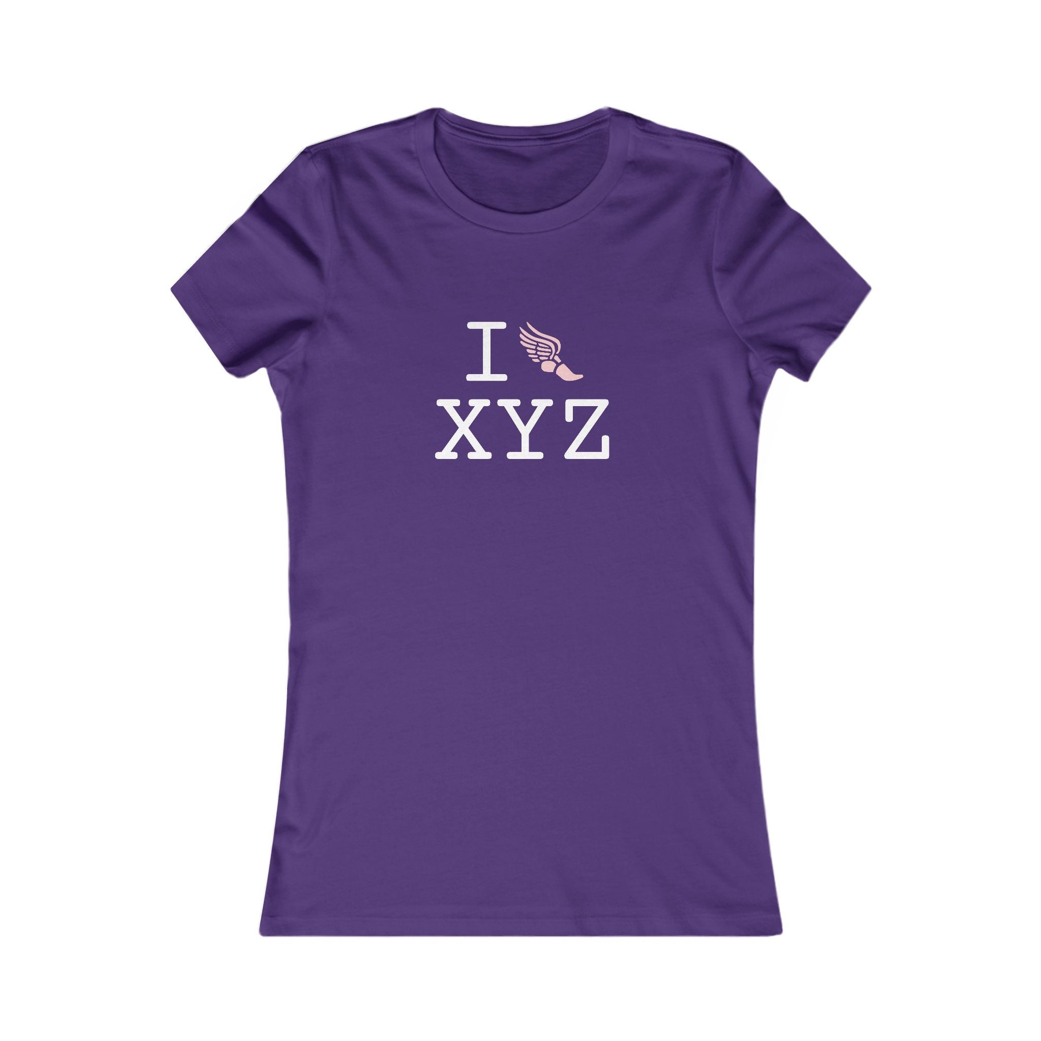 I Run ___ women's T, pink logo