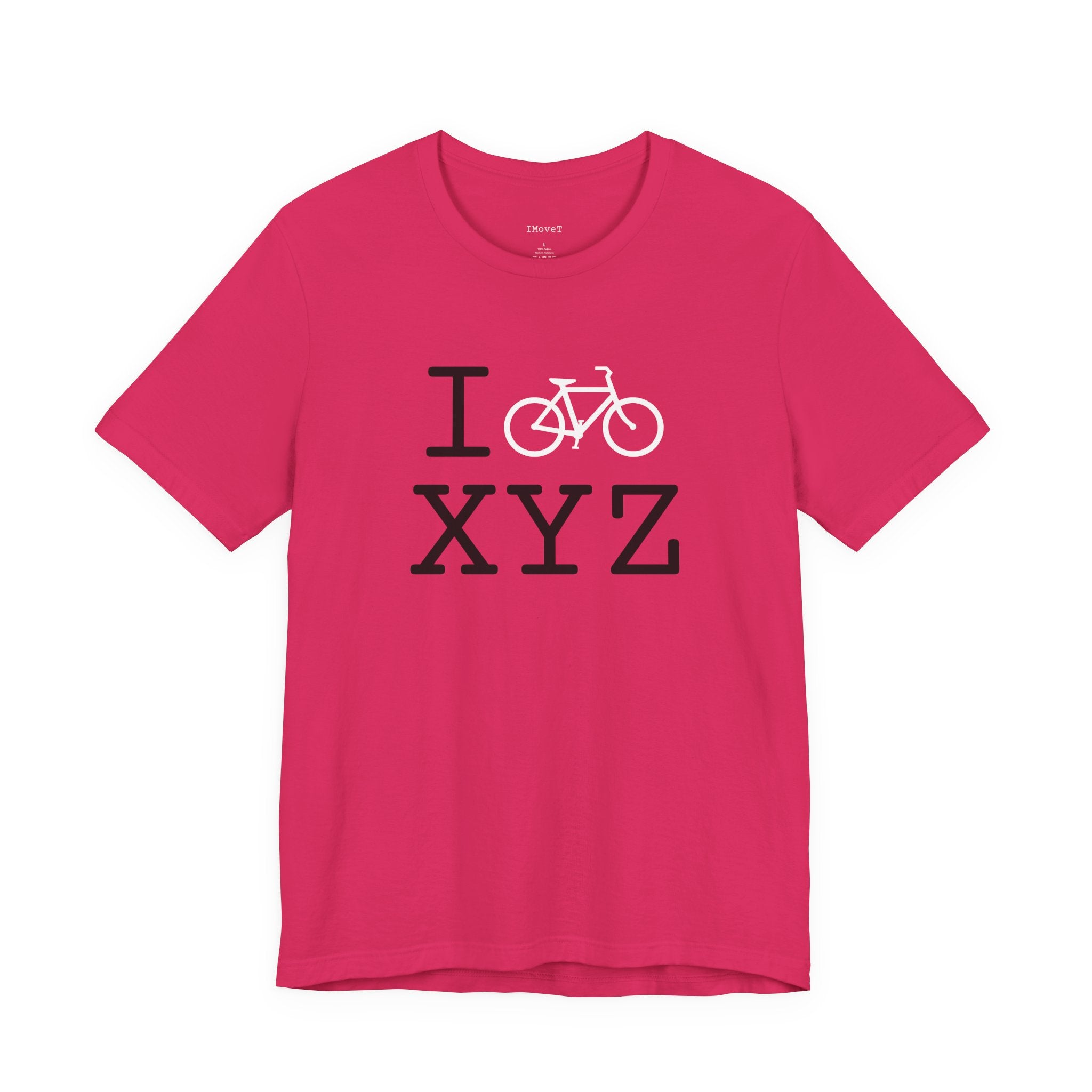 I Bike ___ unisex T, white bike