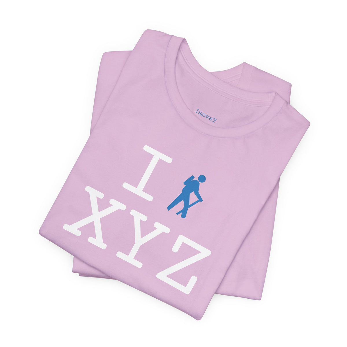 I Hike unisex T, light blue hiker