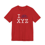 I Bike unisex T, navy bike