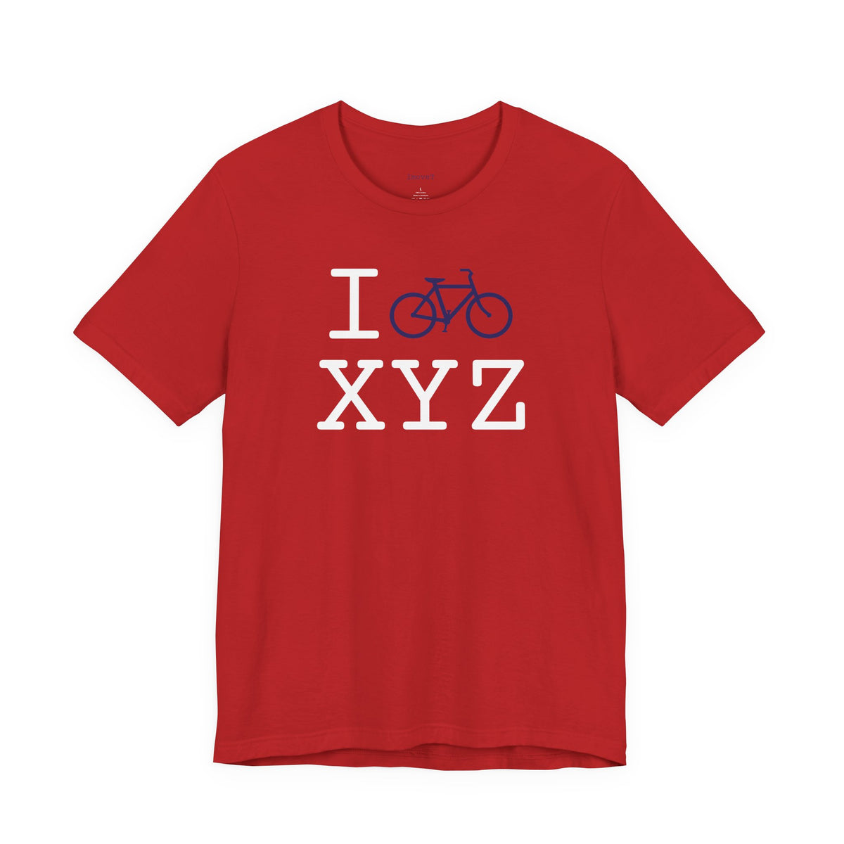 I Bike unisex T, navy bike