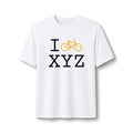 "I Bike ___" athletic T, yellow bike
