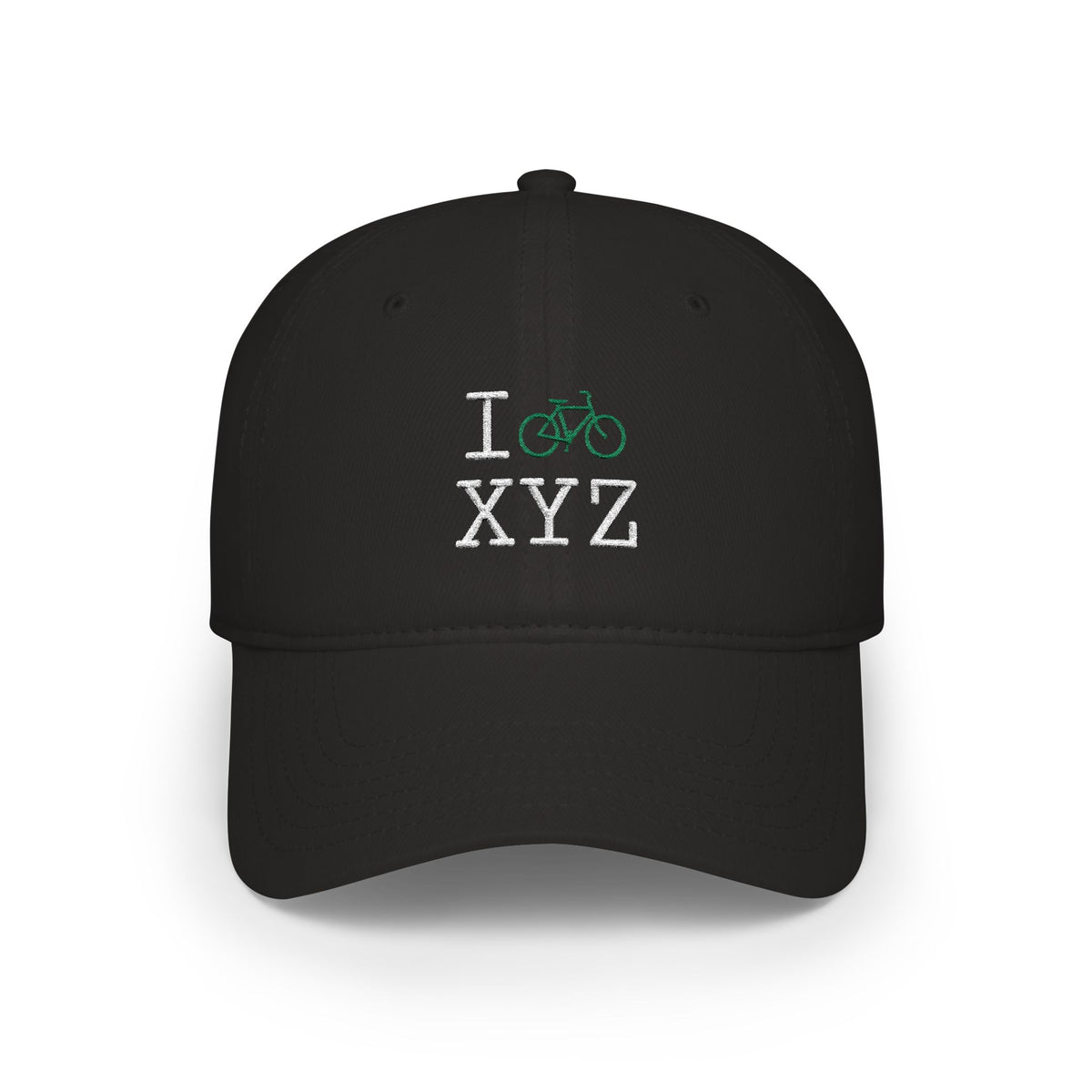 I Bike baseball cap, green bike