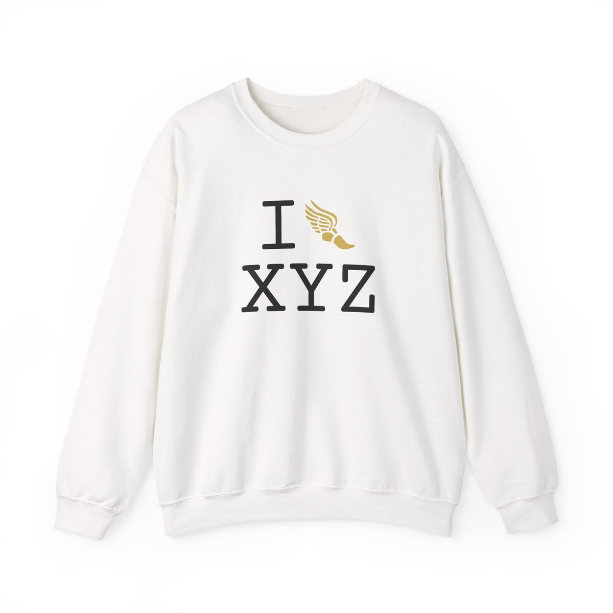 I Run sweatshirt, gold logo