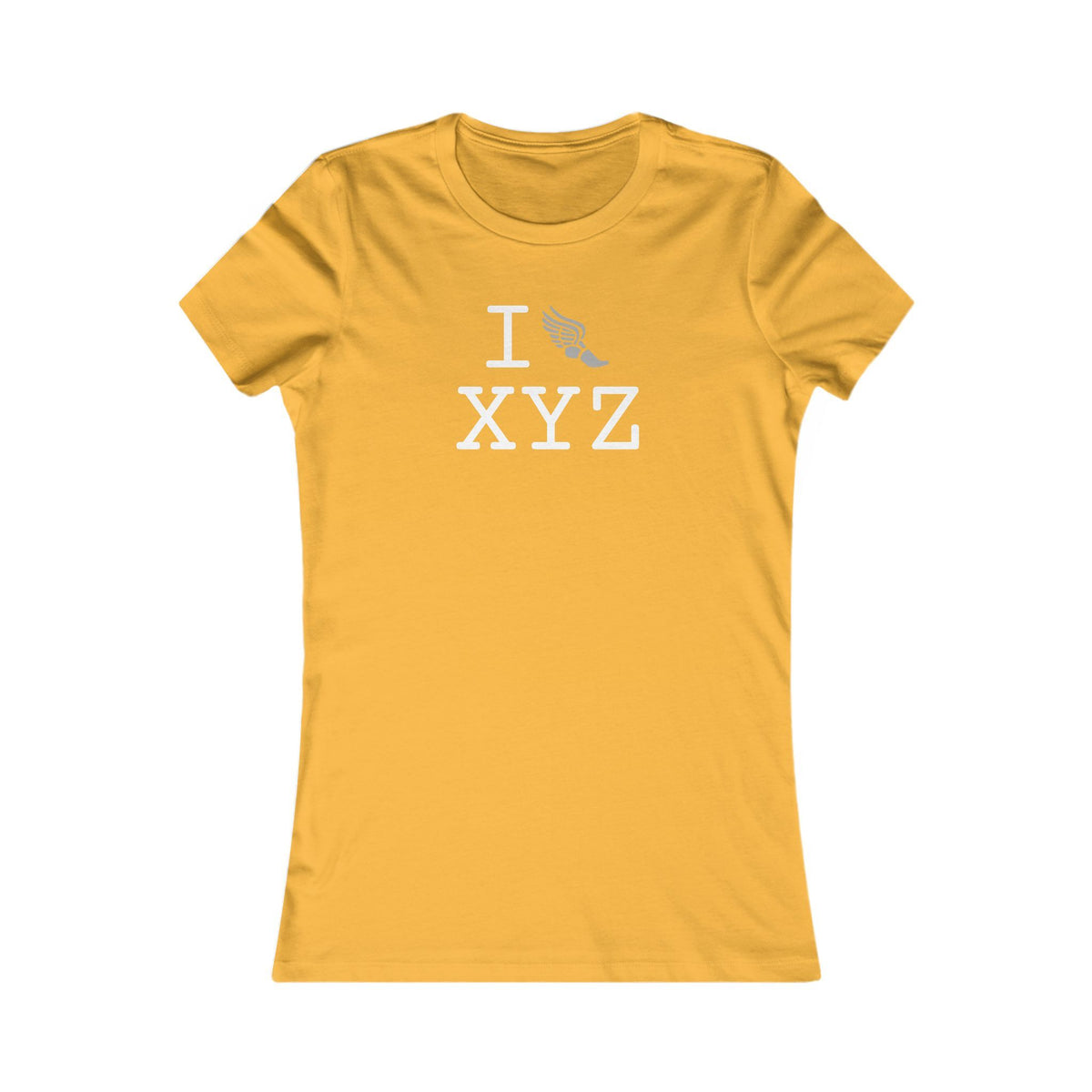 I Run women's T, grey logo