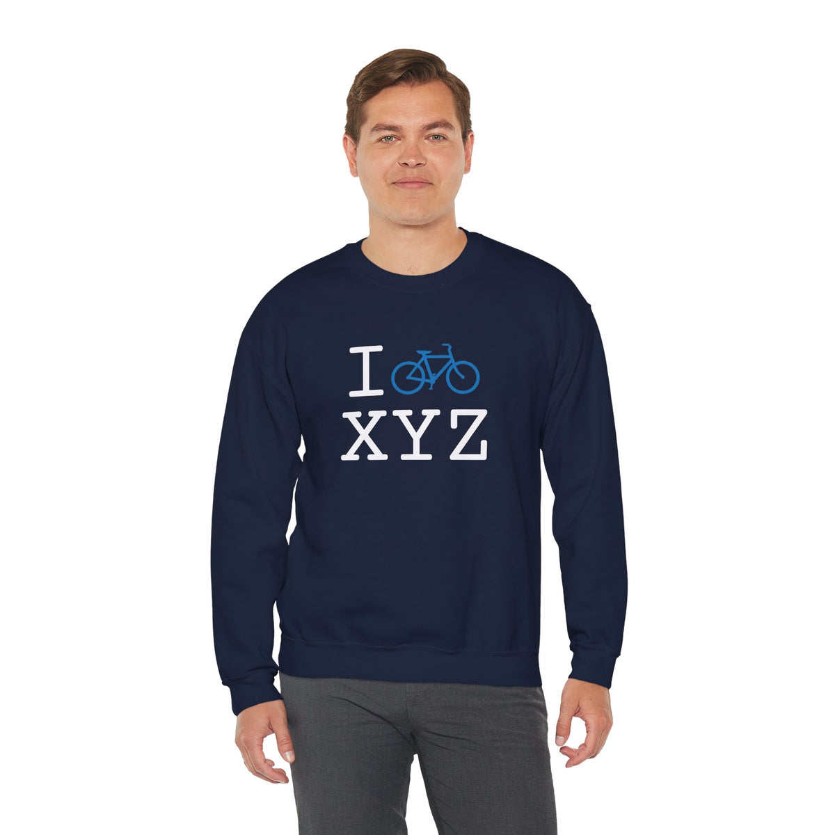 I Bike sweatshirt, light blue bike