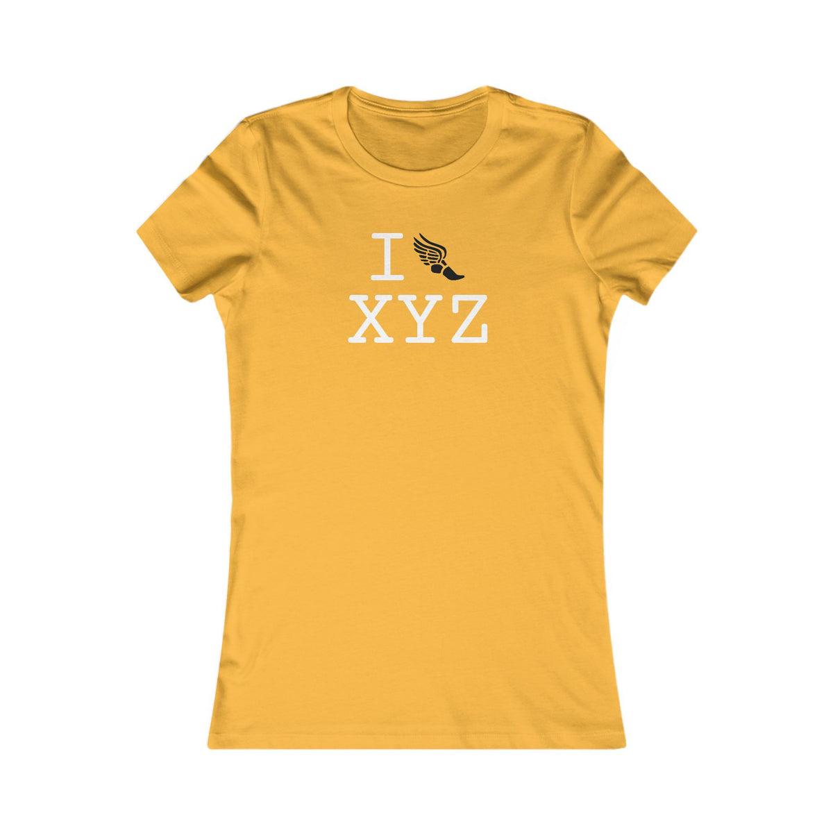 I Run women's T, black logo