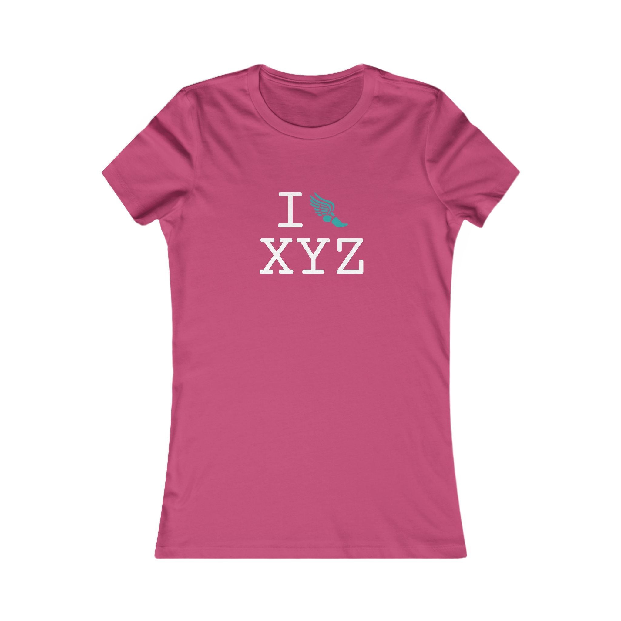 I Run ___ women's T, teal logo