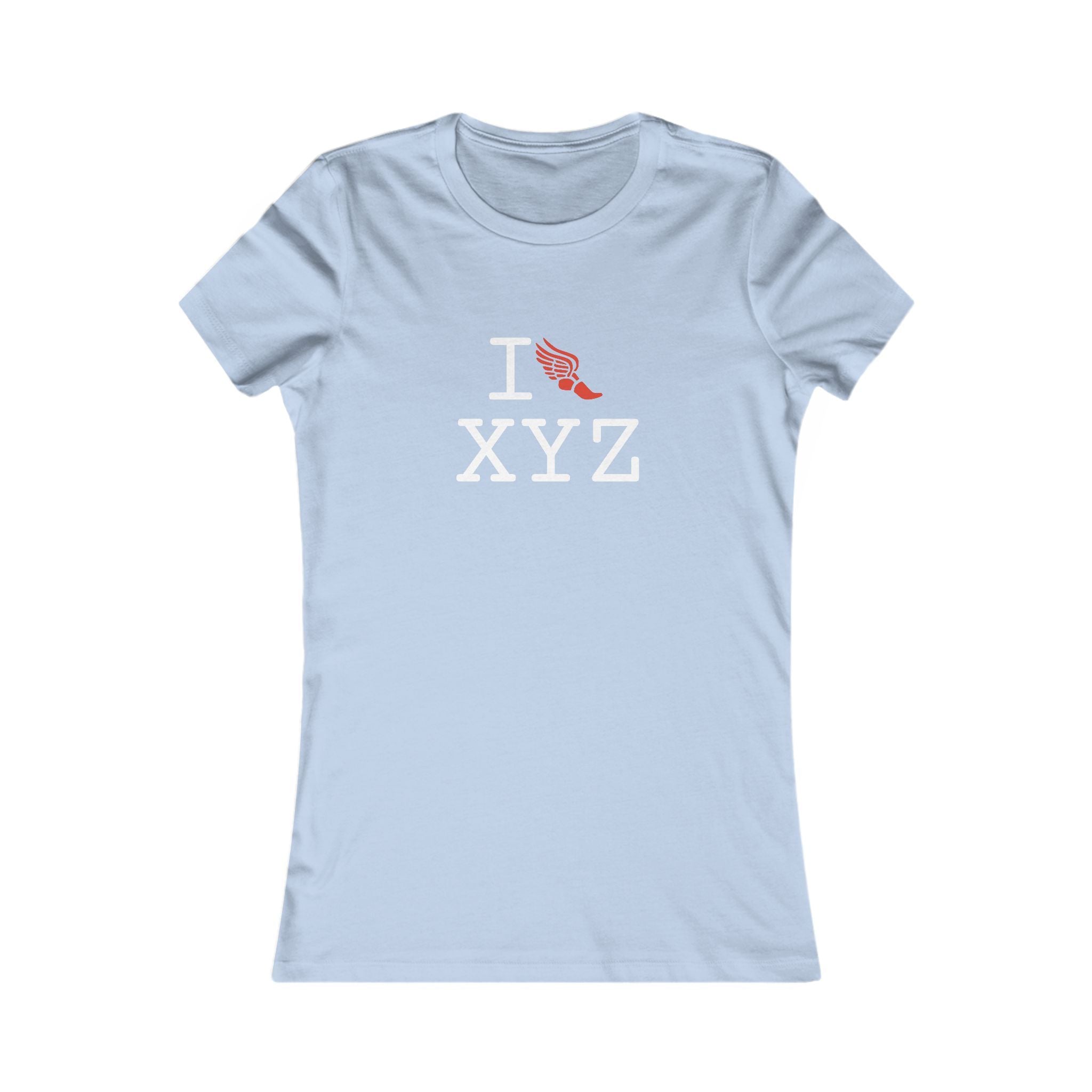 I Run ___ women's T, red logo