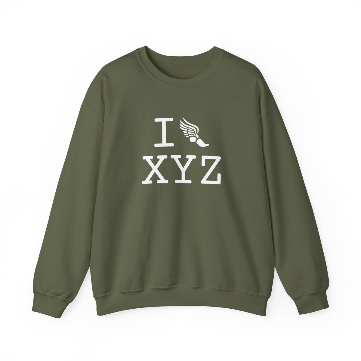 I Run sweatshirt, white logo