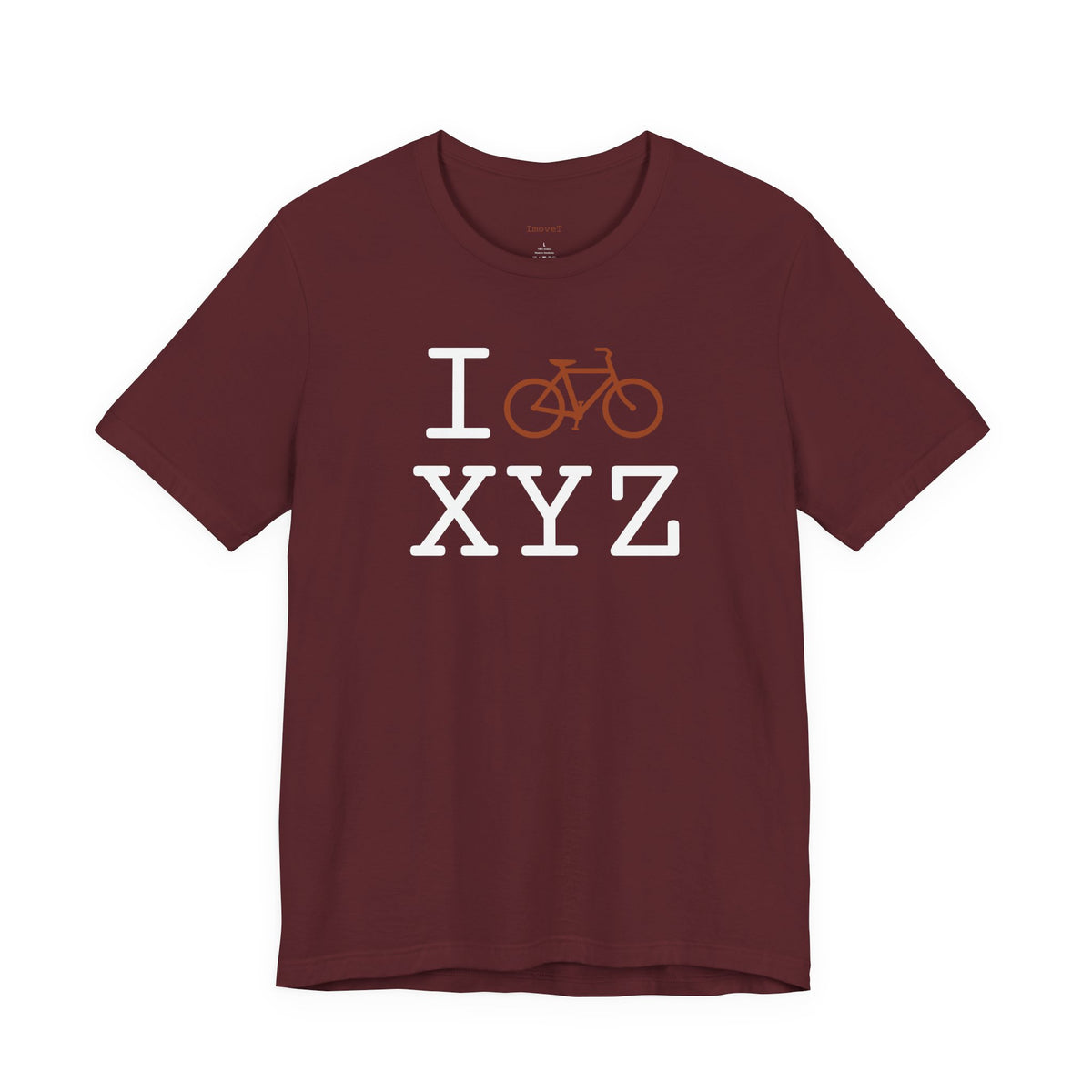 I Bike unisex T, dark orange bike