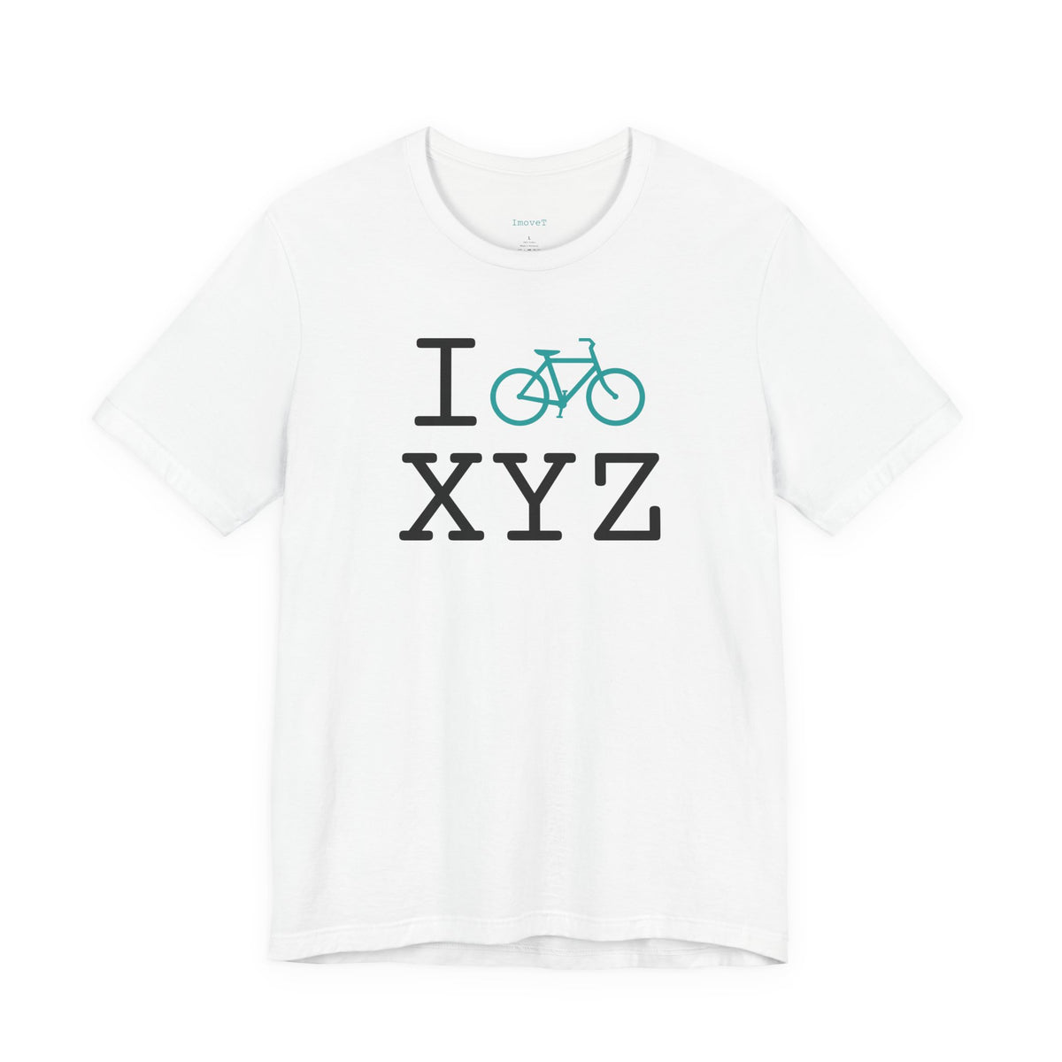 I Bike unisex T, teal bike