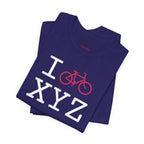 I Bike unisex T, hot pink bike
