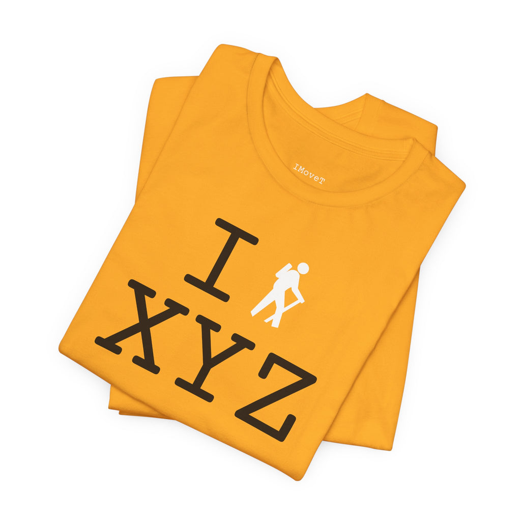 I Hike unisex T, white hiker