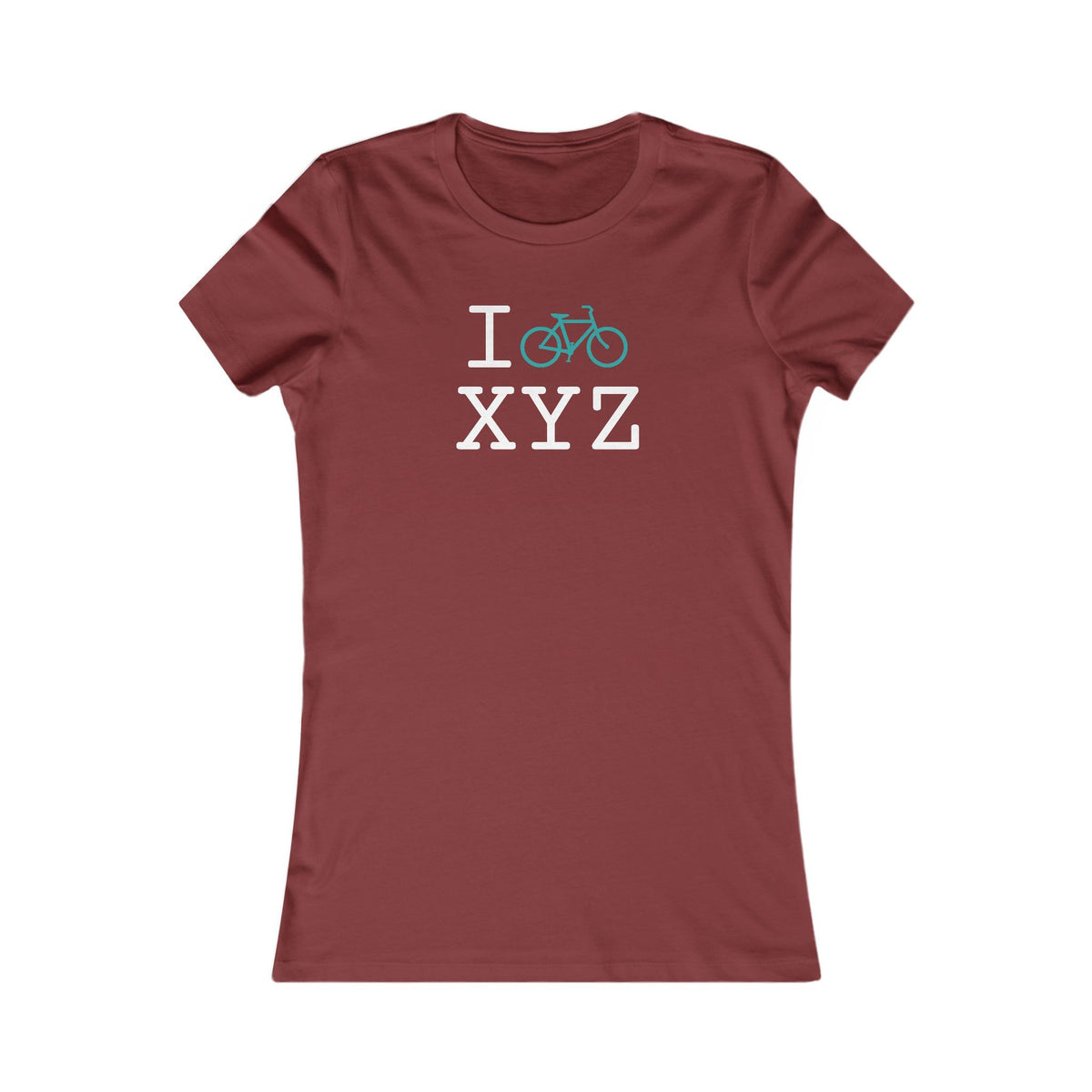 I Bike women's T, teal bike