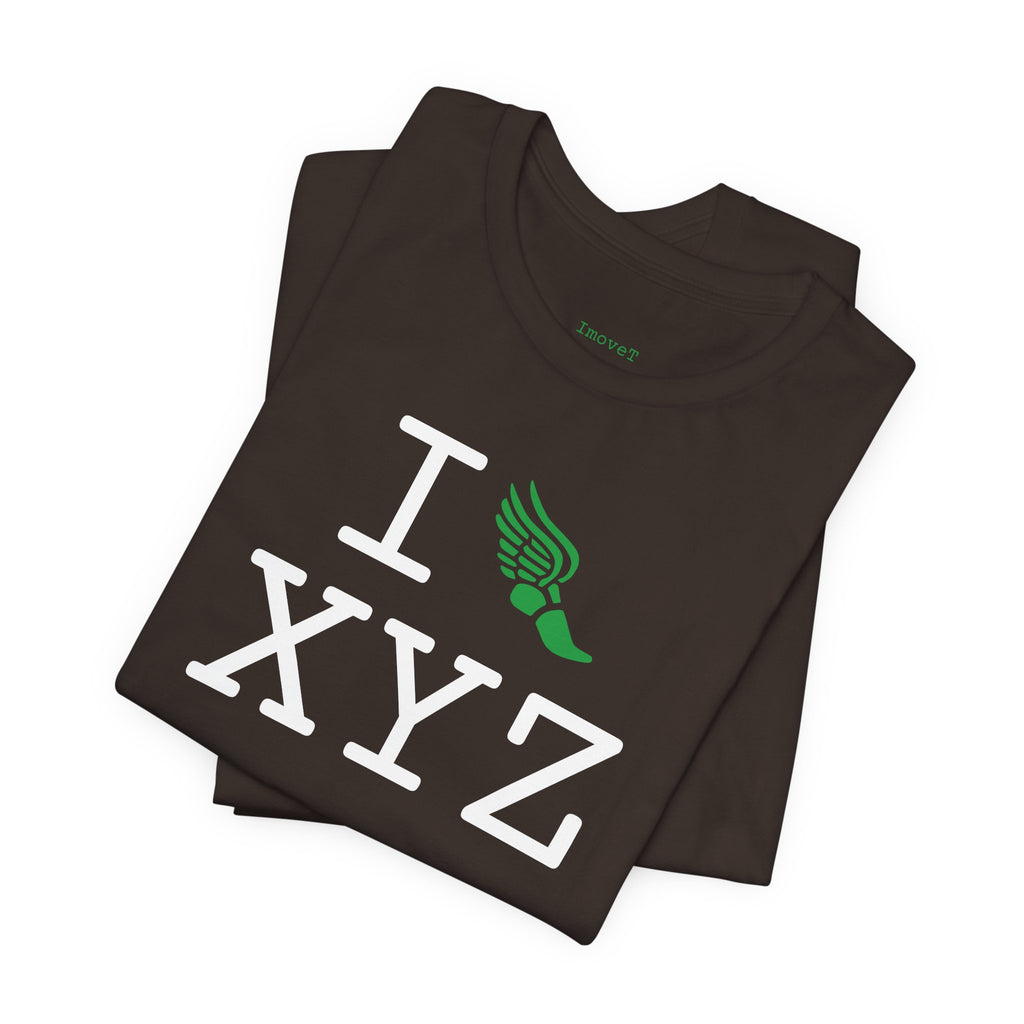 I Run unisex T, green logo
