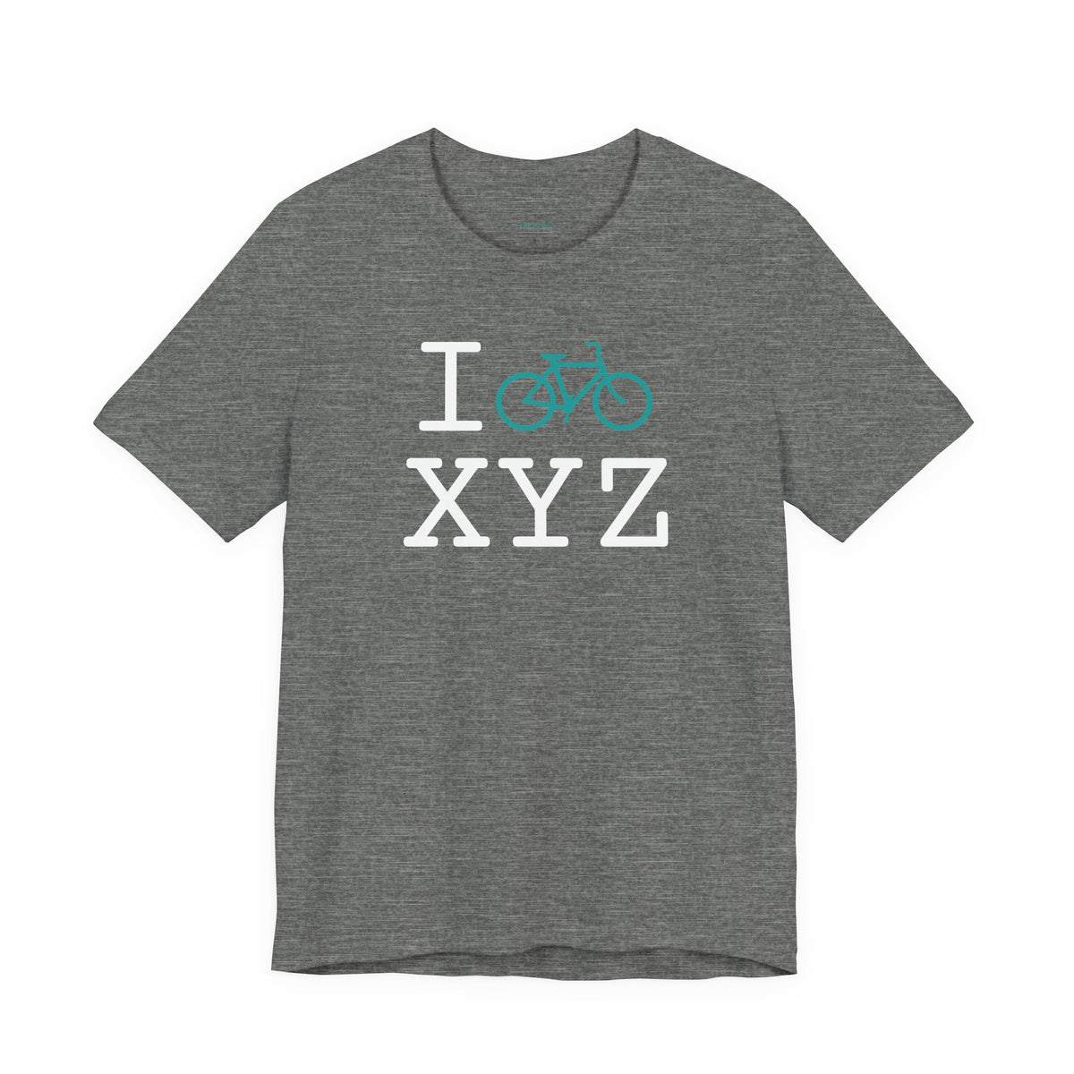 I Bike unisex T, teal bike