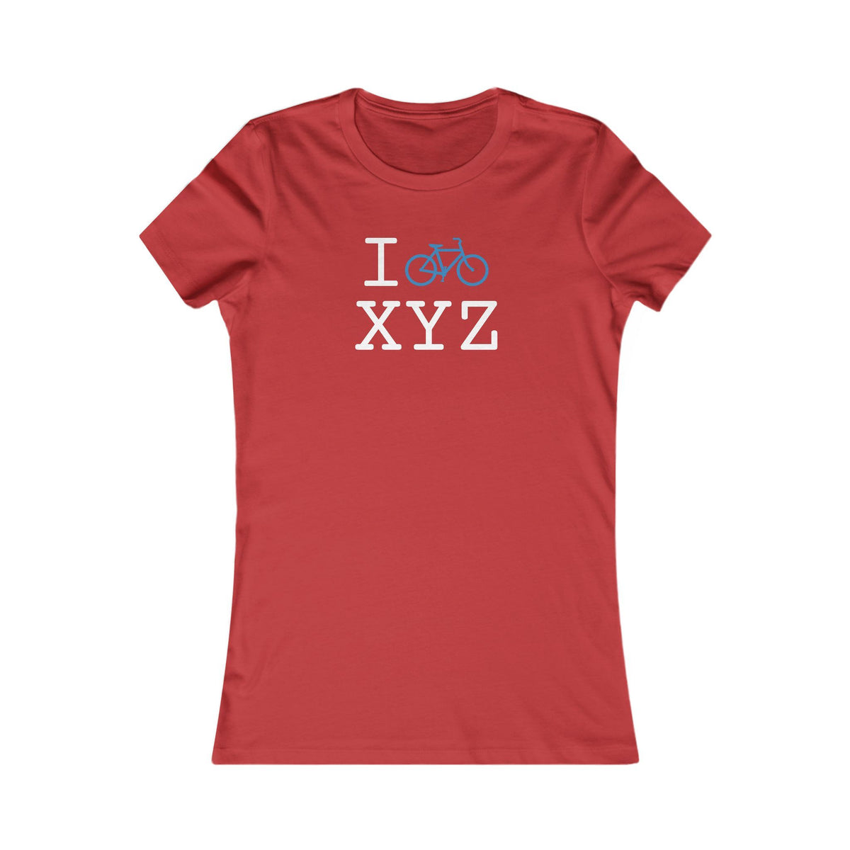 I Bike women's T, light blue bike