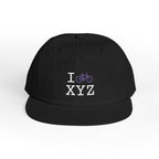 I Bike athletic hat, purple bike