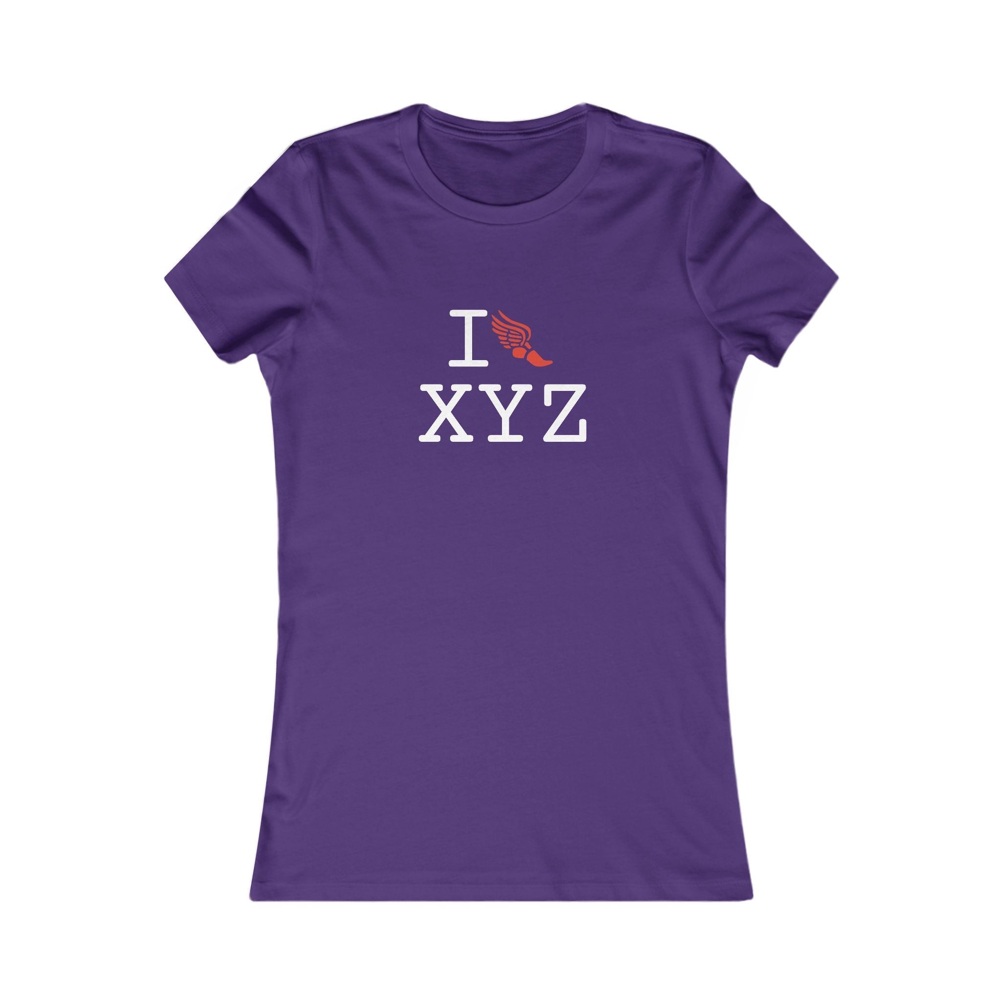 I Run ___ women's T, red logo