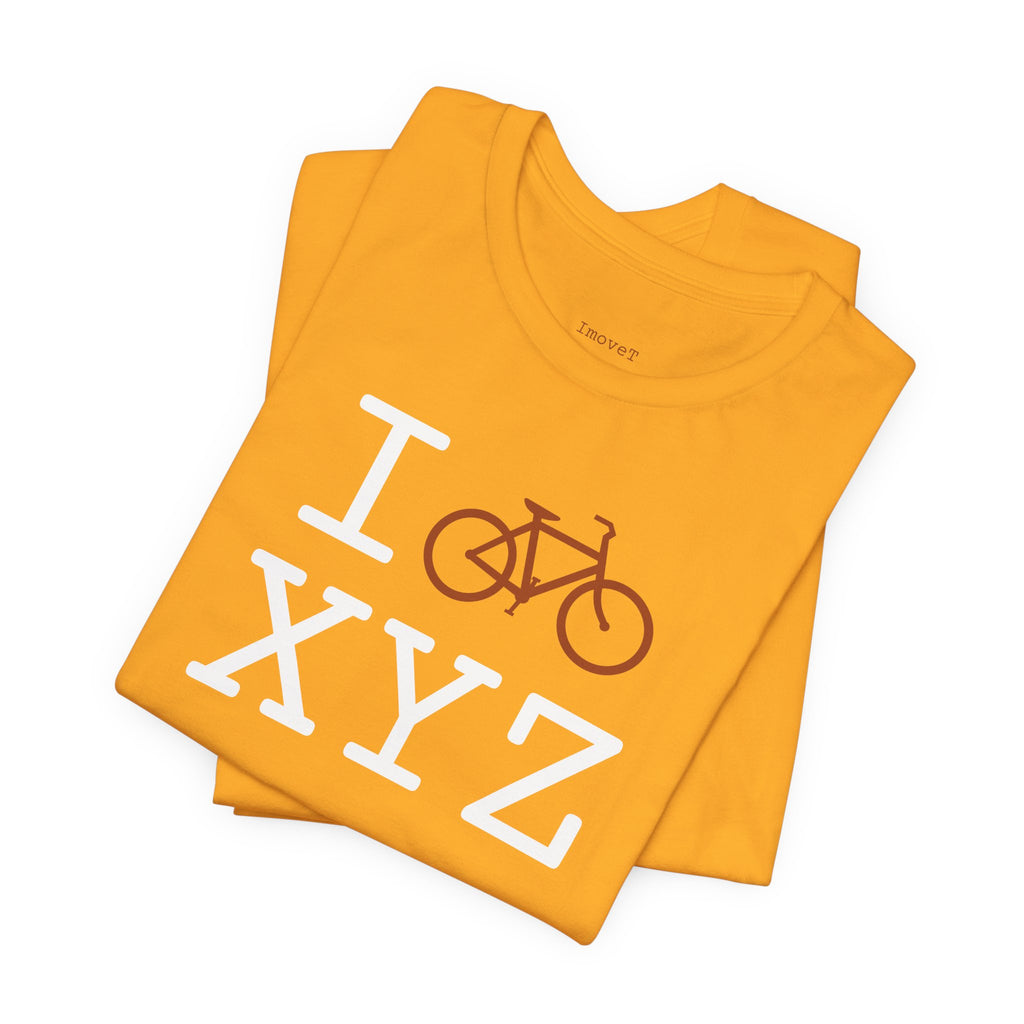 I Bike unisex T, dark orange bike