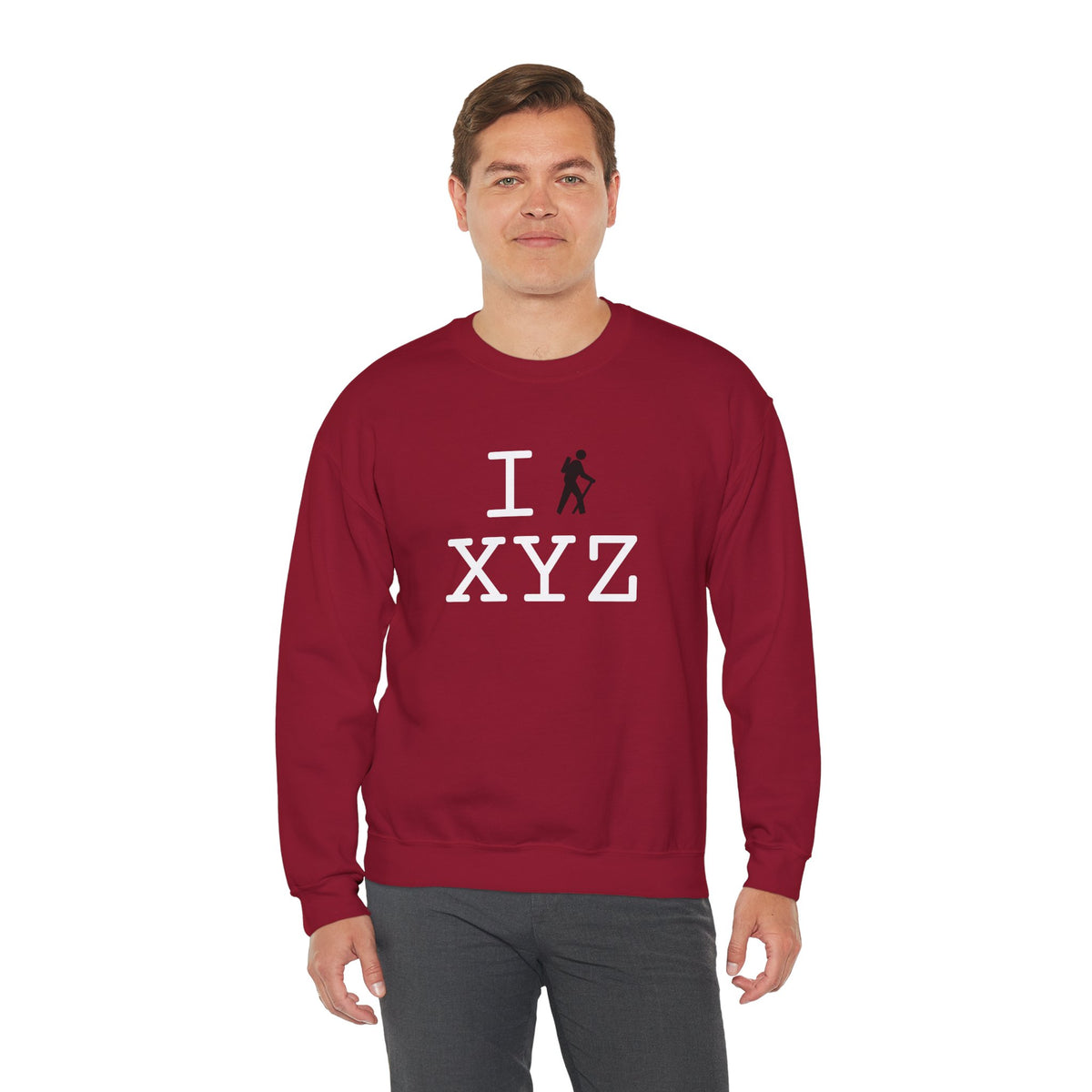 I Hike sweatshirt, black hiker