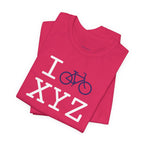 I Bike unisex T, purple bike