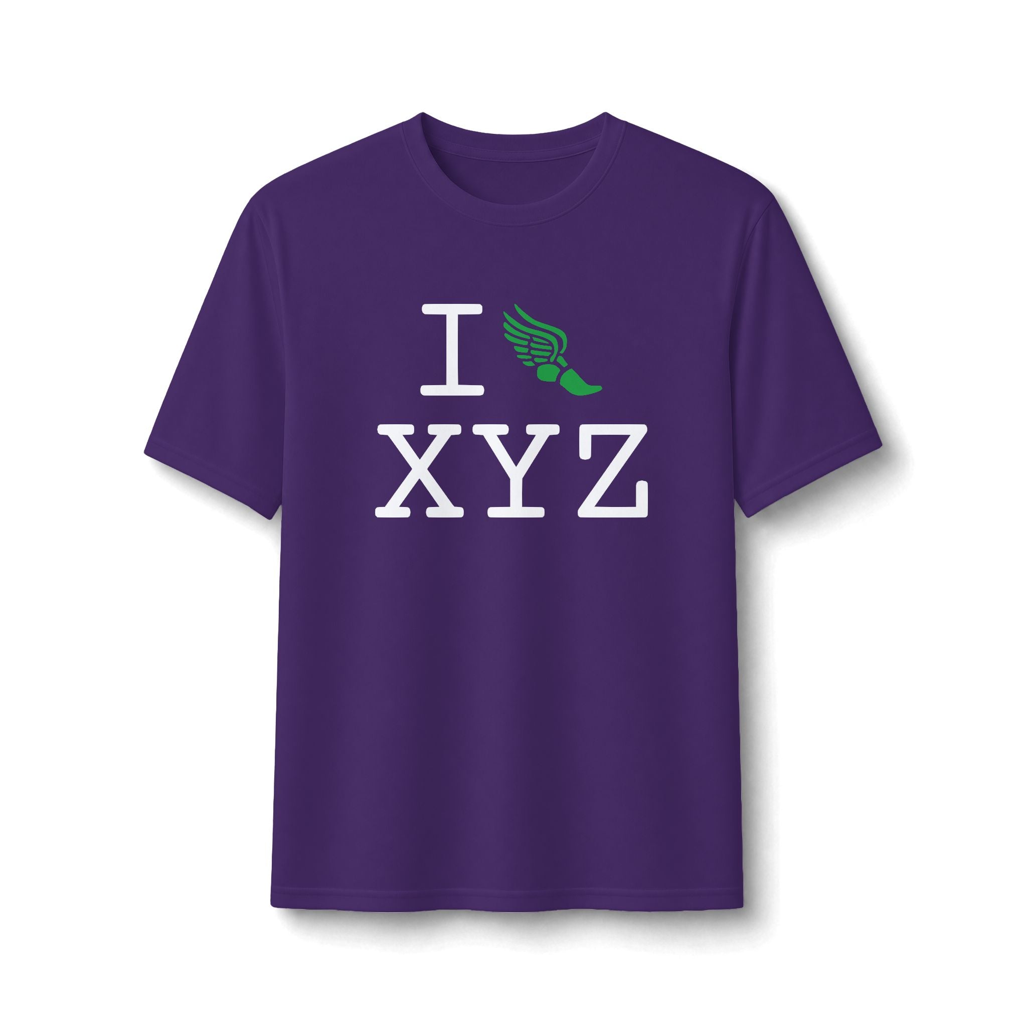 I Run ___ athletic T, green logo