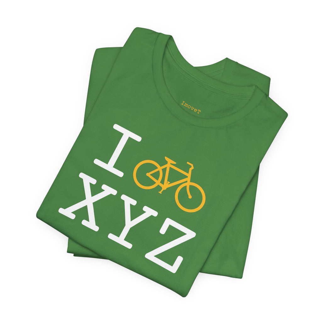 I Bike unisex T, yellow bike