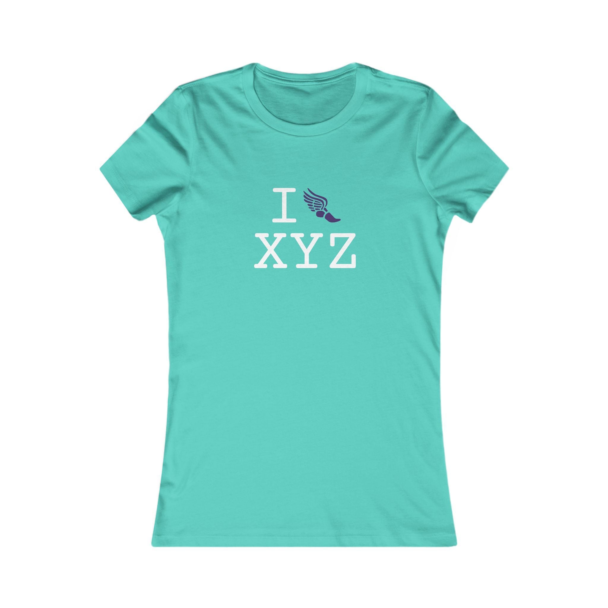 I Run ___ women's T, purple logo