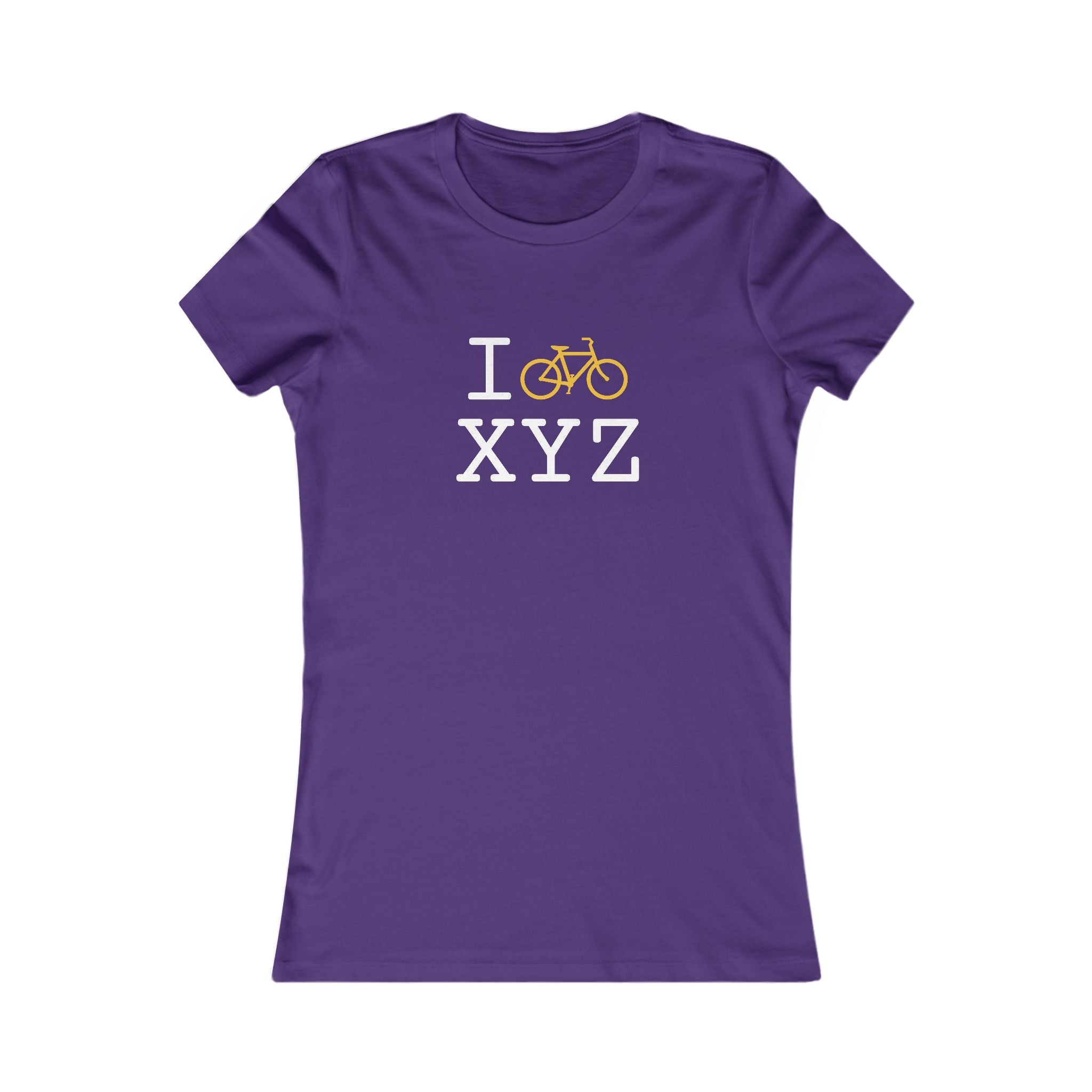 "I Bike ___" women's T, yellow bike