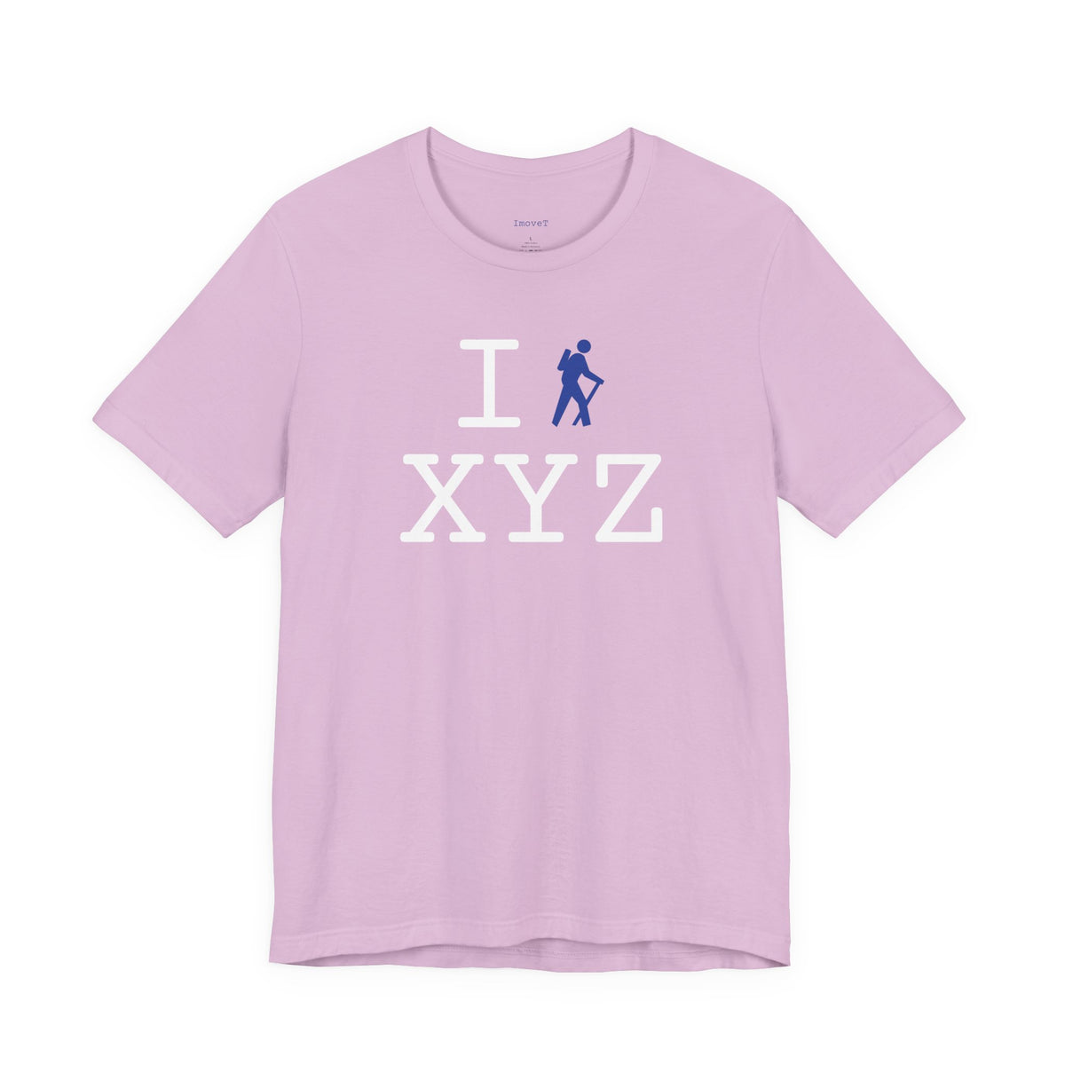 I Hike unisex T, blue hiker