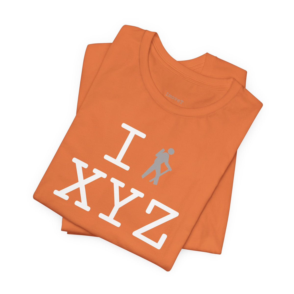 I Hike unisex T, grey hiker