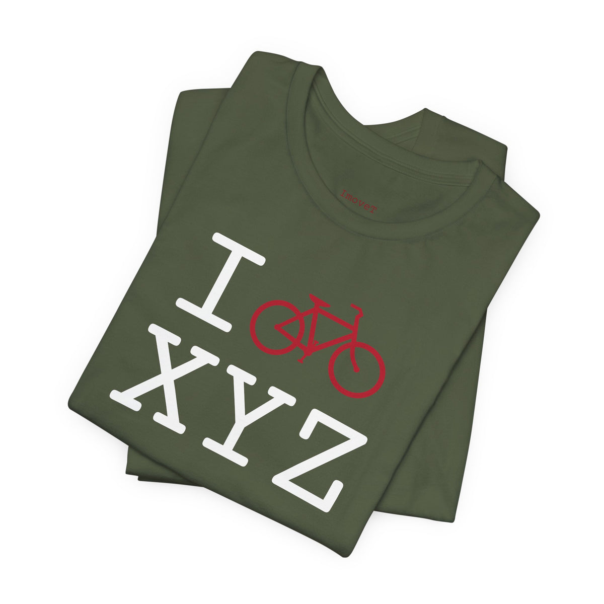 I Bike unisex T, crimson bike