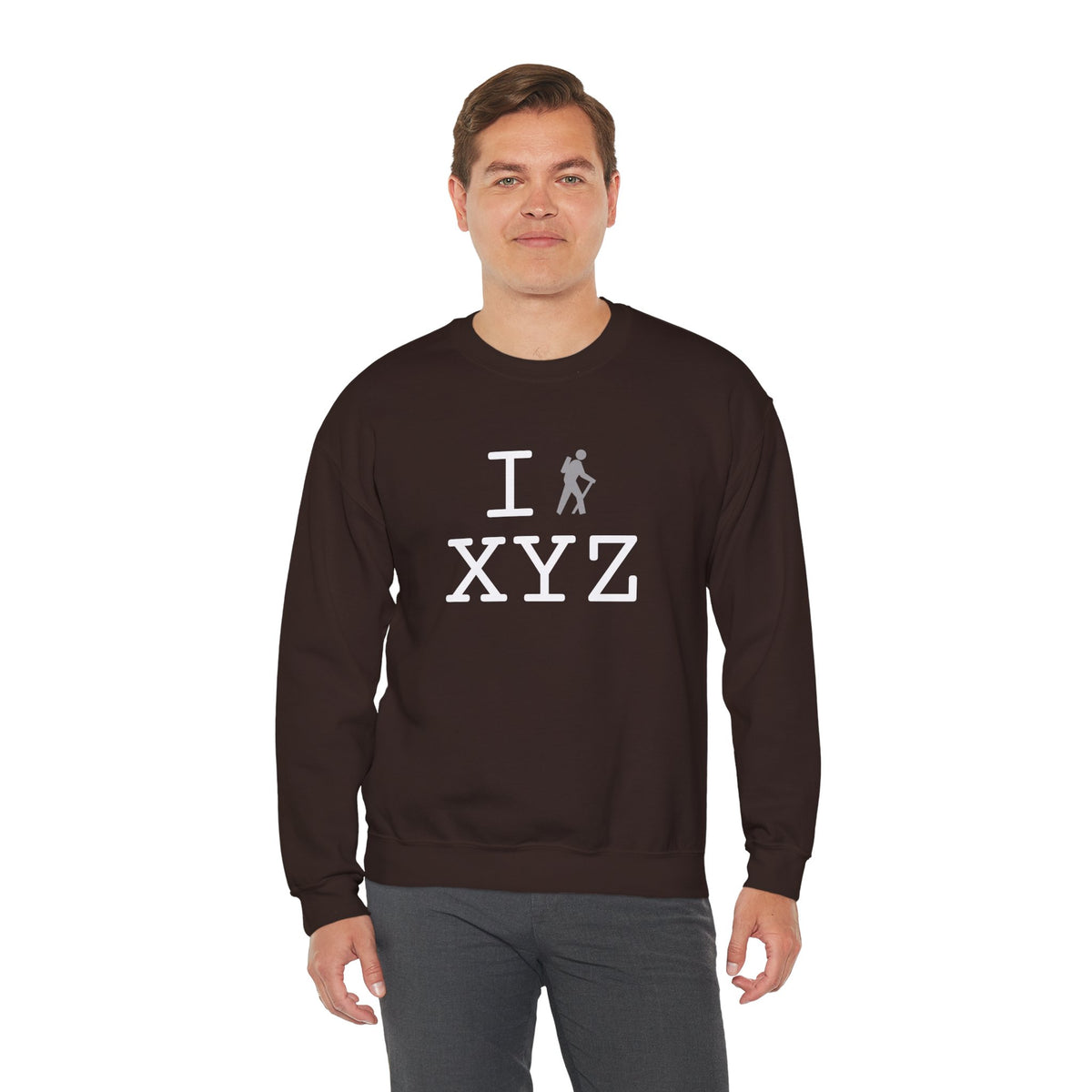 I Hike sweatshirt, grey hiker