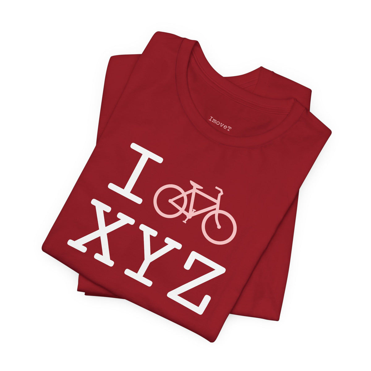 I Bike unisex T, pink bike