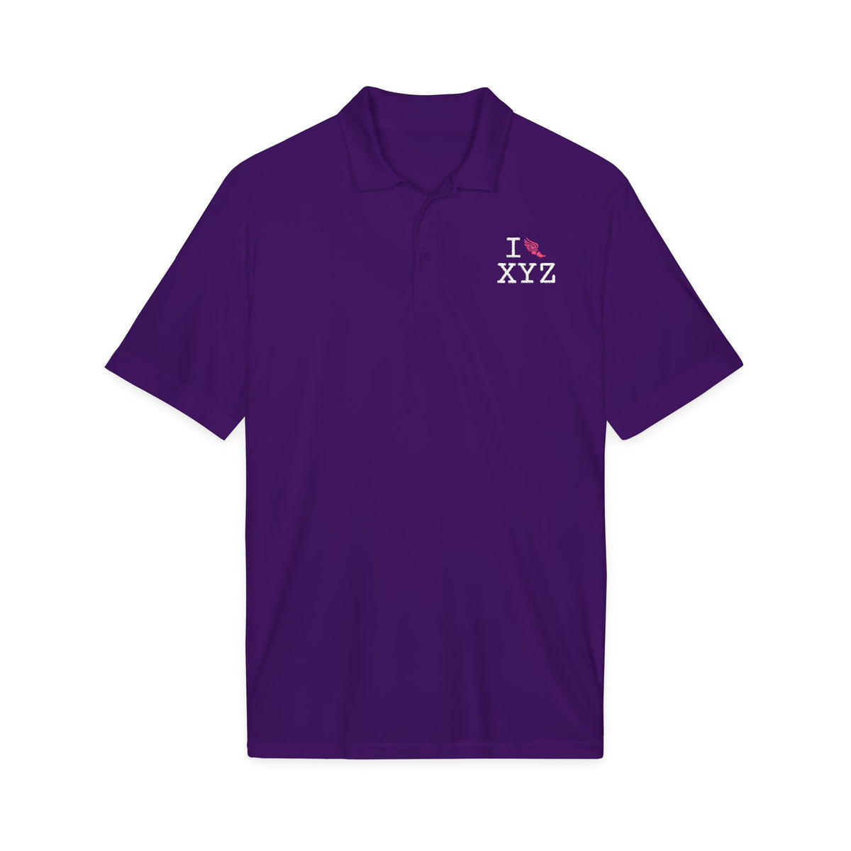 I Run polo, pink logo
