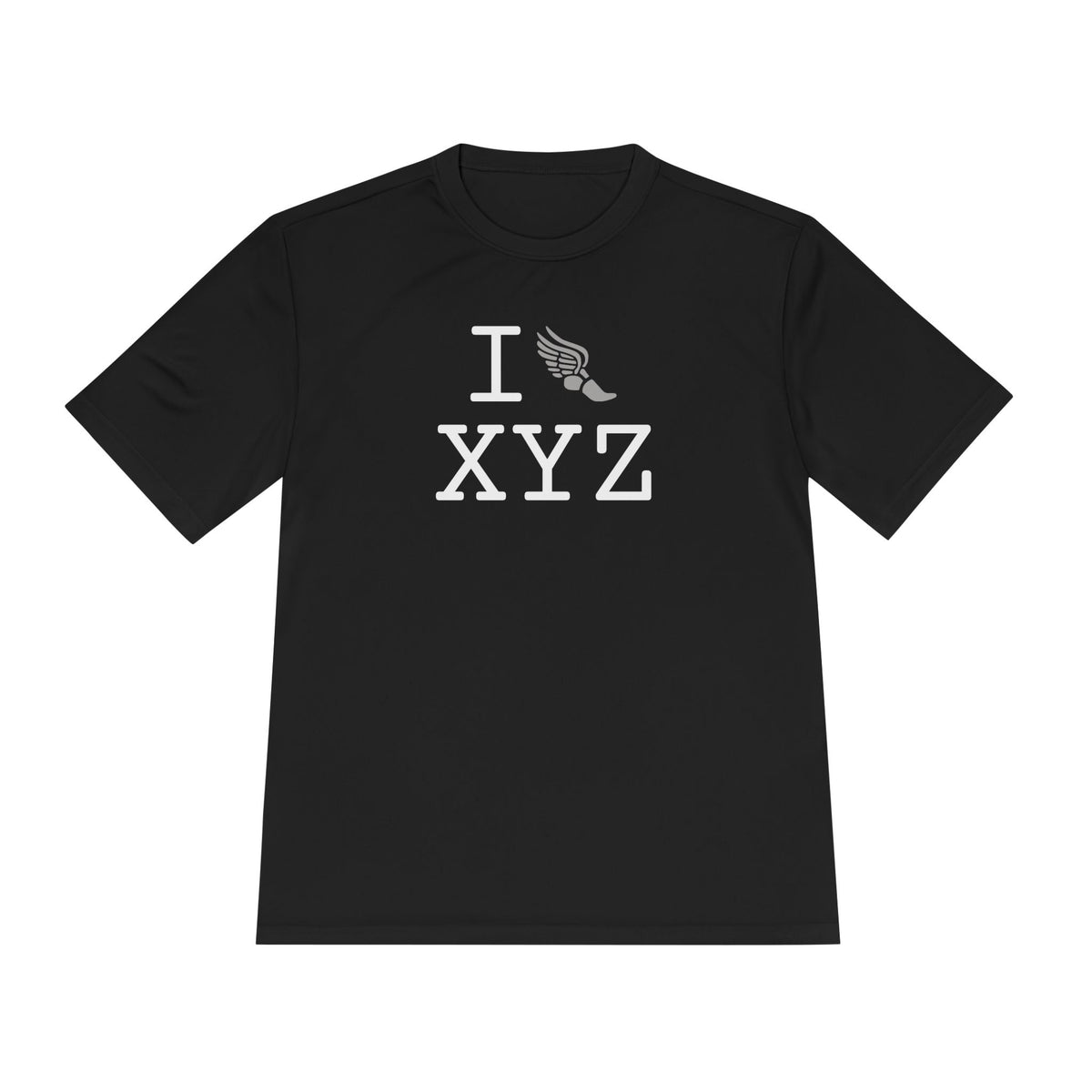 I Run athletic T, grey logo