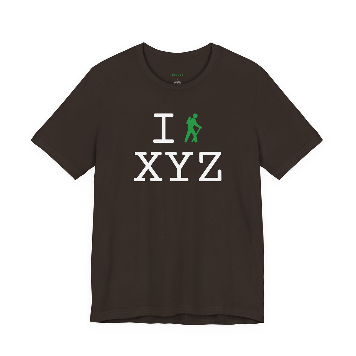 I Hike unisex T, green hiker