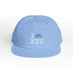 I Bike athletic hat, blue bike