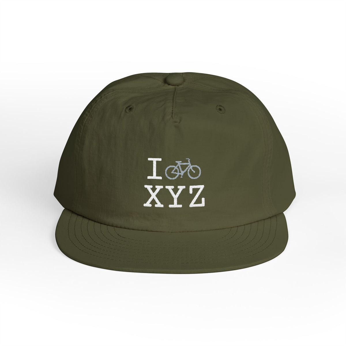 I Bike athletic hat, grey bike