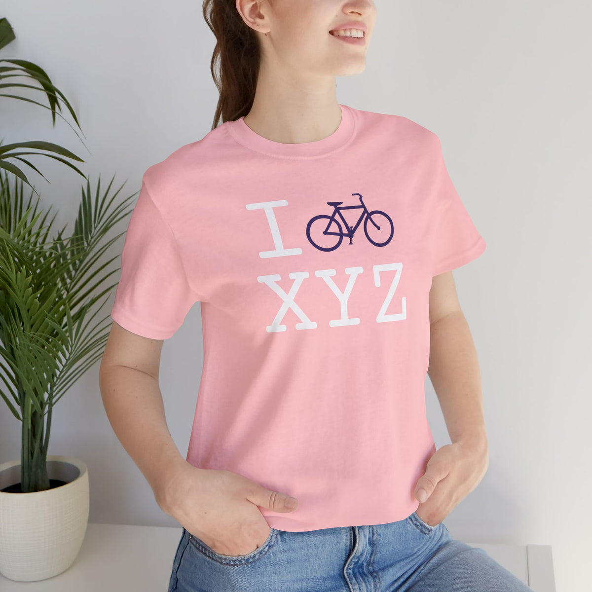 I Bike unisex T, purple bike