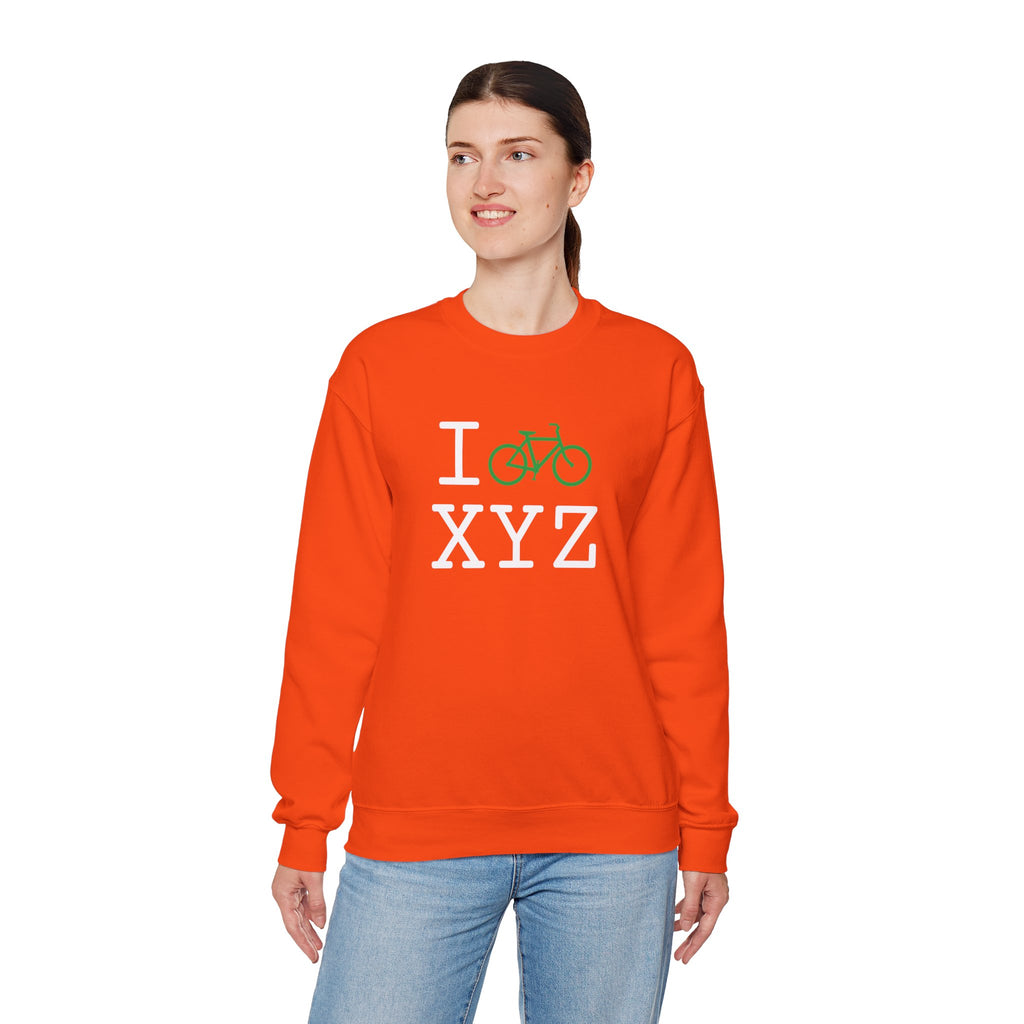 I Bike sweatshirt, green bike