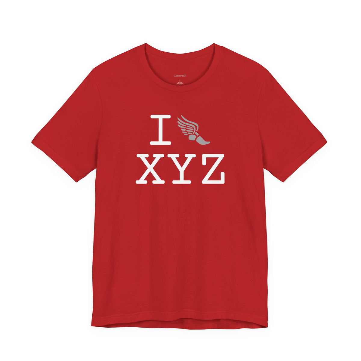 I Run unisex T, grey logo