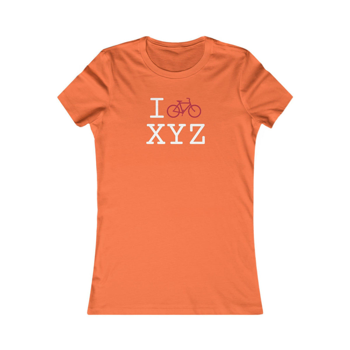 I Bike women's T, crimson bike
