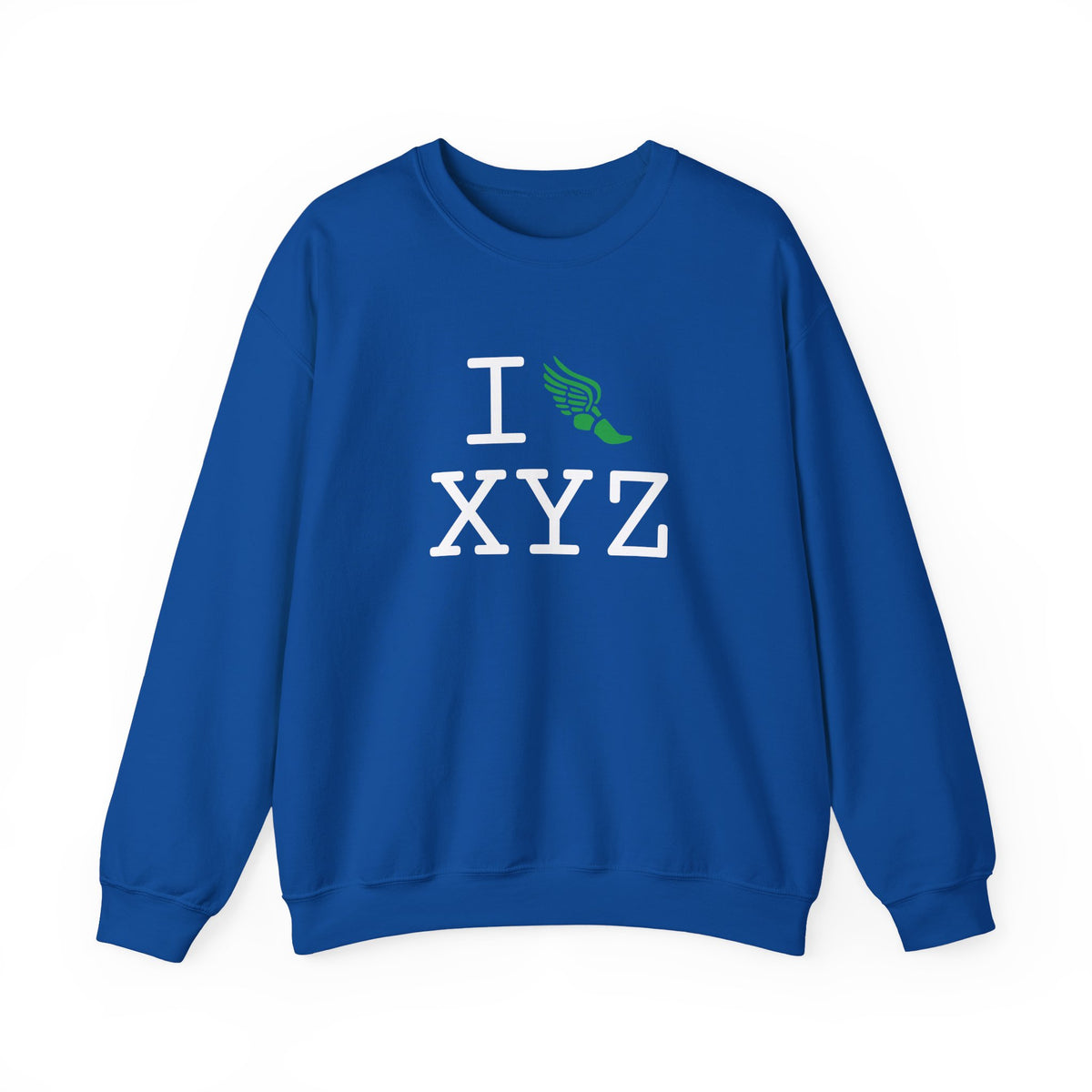 I Run sweatshirt, green logo