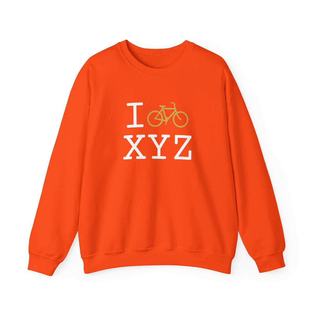 I Bike sweatshirt, gold bike