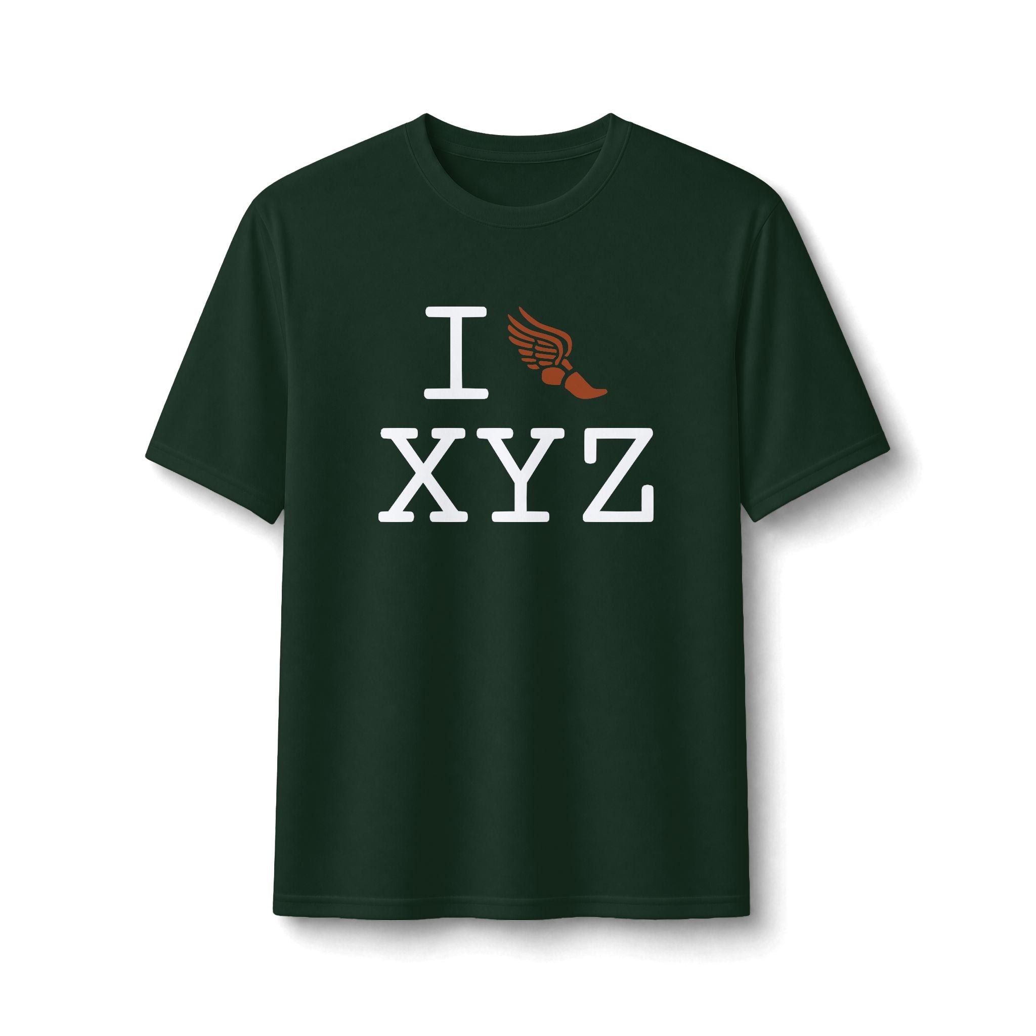 I Run ___ athletic T, autumn logo