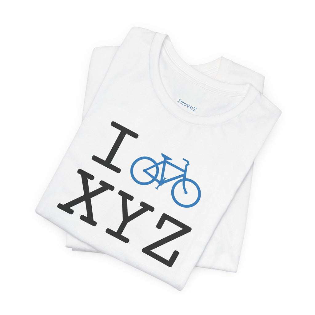 I Bike unisex T, light blue bike