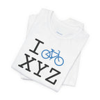 I Bike unisex T, light blue bike